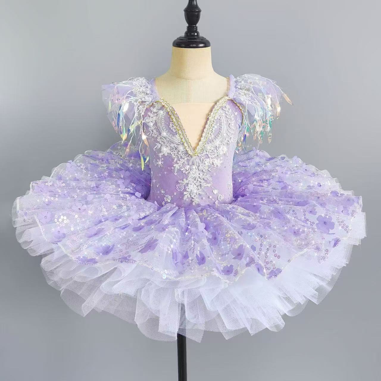 Elvia Feathered Tulle Tutu Dress