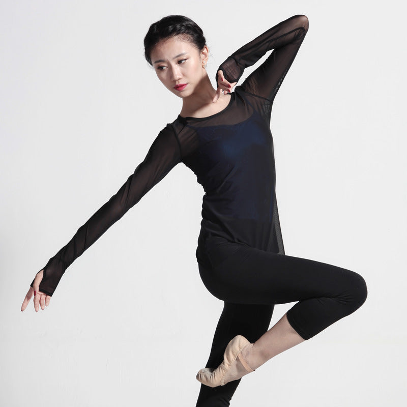 Aldevienne Sheer Sleeve Practice Top