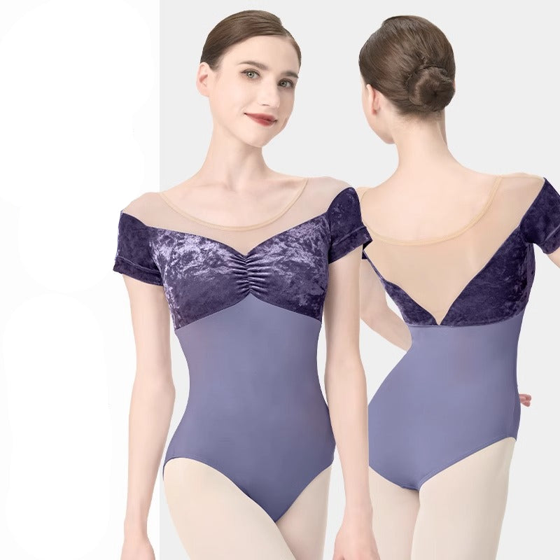Corisande Velvet Short Sleeve Leotard