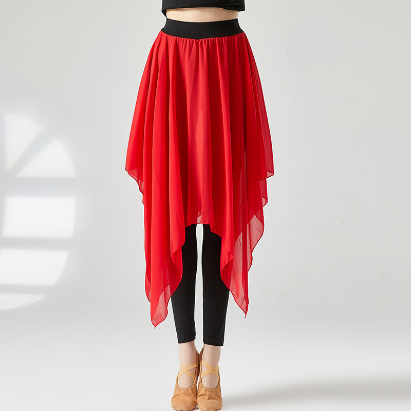 Elyvoria Chiffon Asymmetrical Overlay Skirt