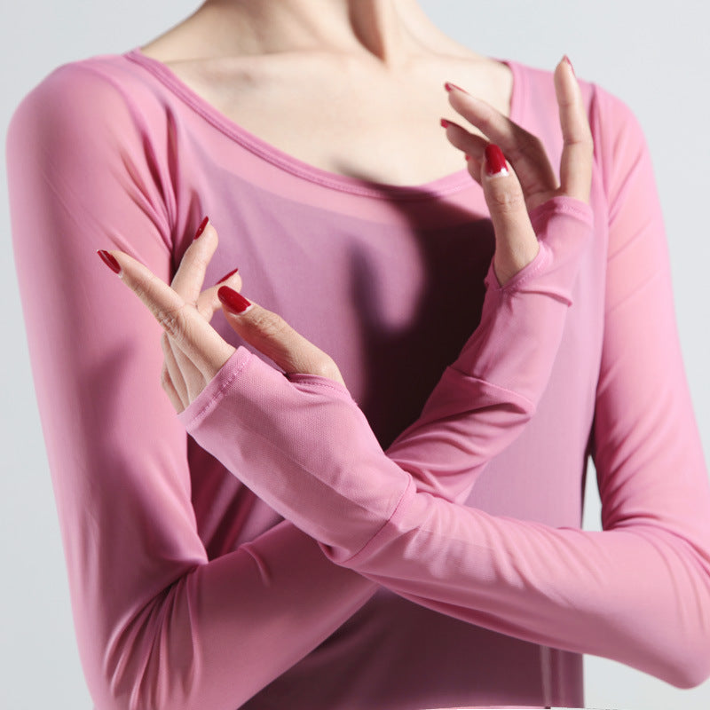Aldevienne Sheer Sleeve Practice Top
