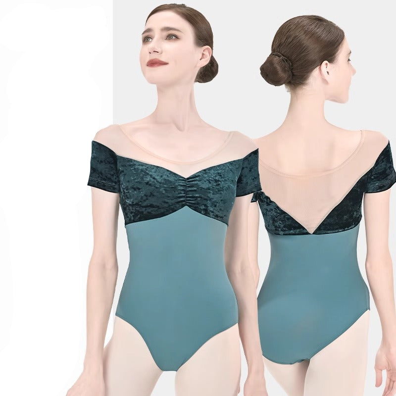 Corisande Velvet Short Sleeve Leotard