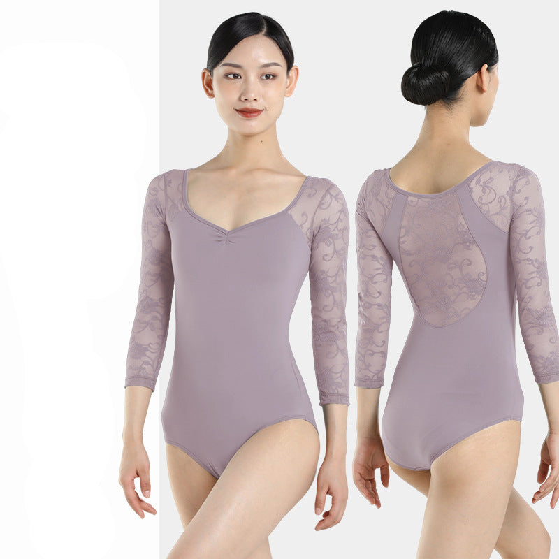 Kallistae Lace Contour Long Sleeve Leotard