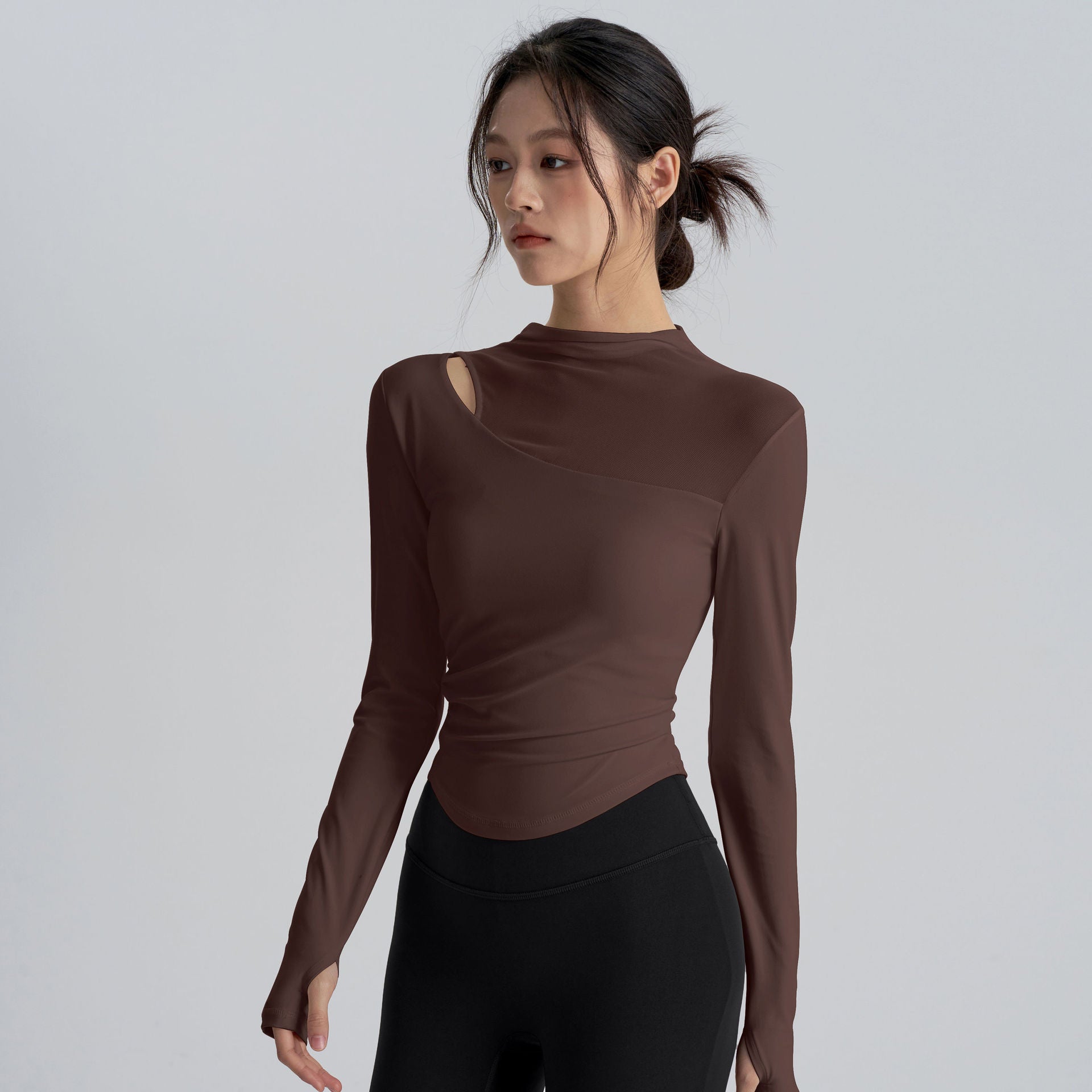 Nyla Mesh Contour Long Sleeve Top