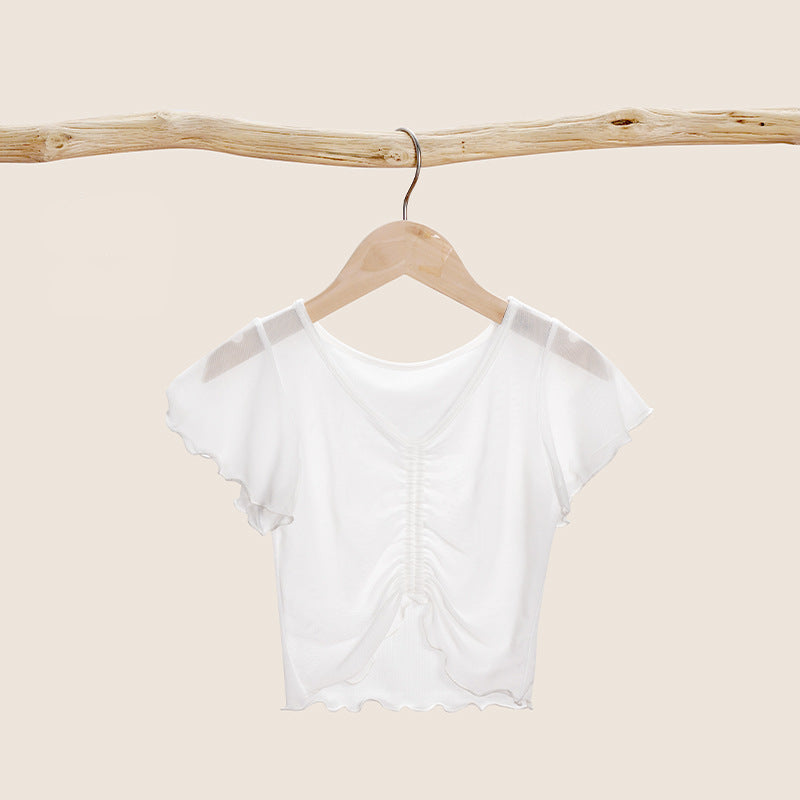 Petalorin Mesh Ruched Practice Blouse