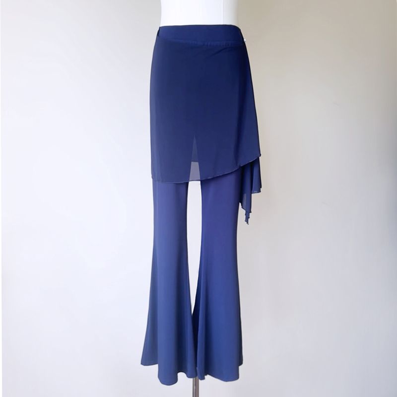 Joresta Micro-Flared Pants with Skirt Overlay