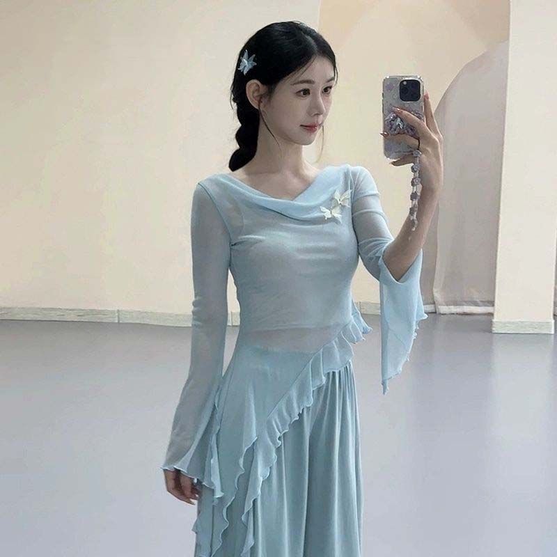 Xaviellea Butterfly Mesh Flow Top