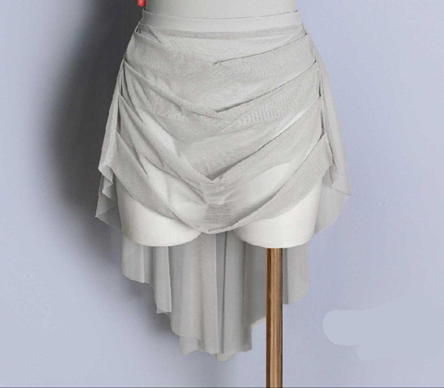 Perlina Layered Mesh Pleated Wrap Skirt