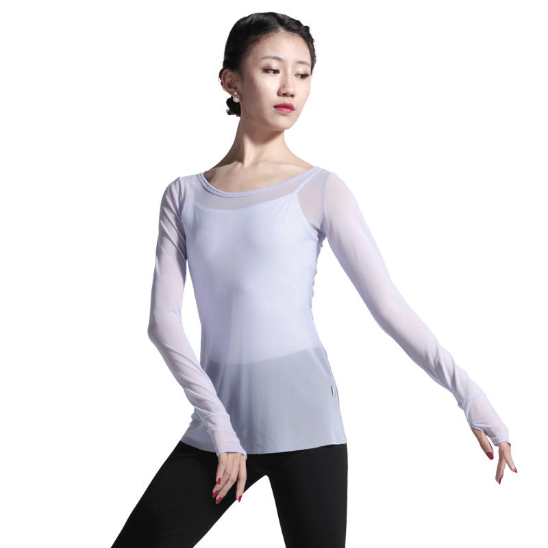 Aldevienne Sheer Sleeve Practice Top