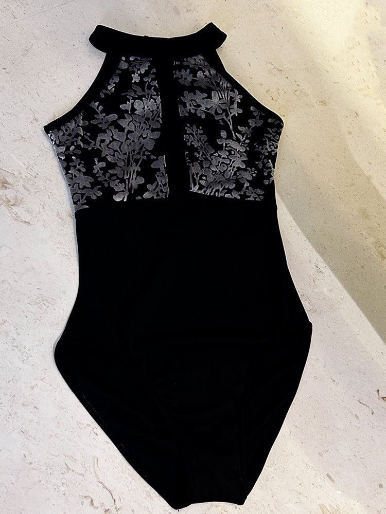 Ivara Halter-Neck Lace Leotard