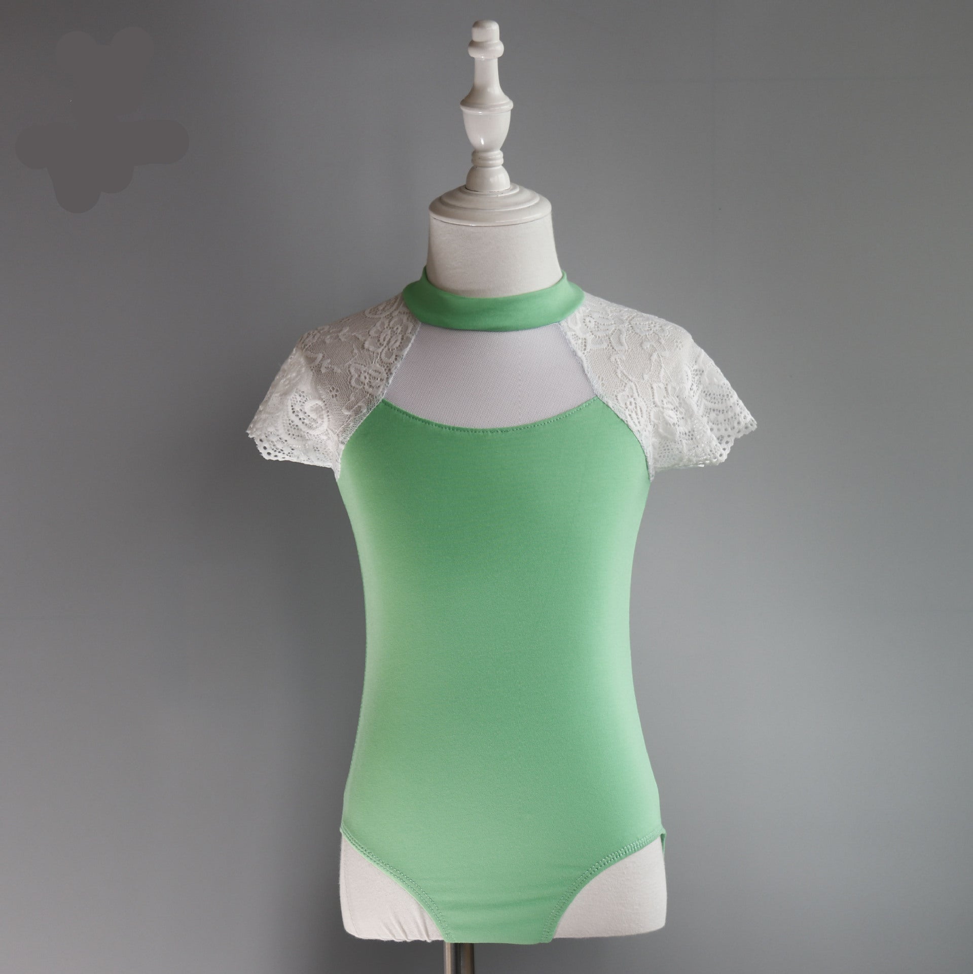 Rosetta Lace Shoulder Short-Sleeve Leotard