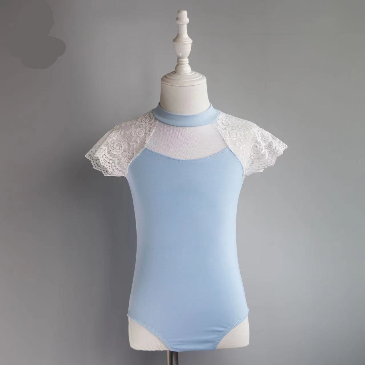 Rosetta Lace Shoulder Short-Sleeve Leotard