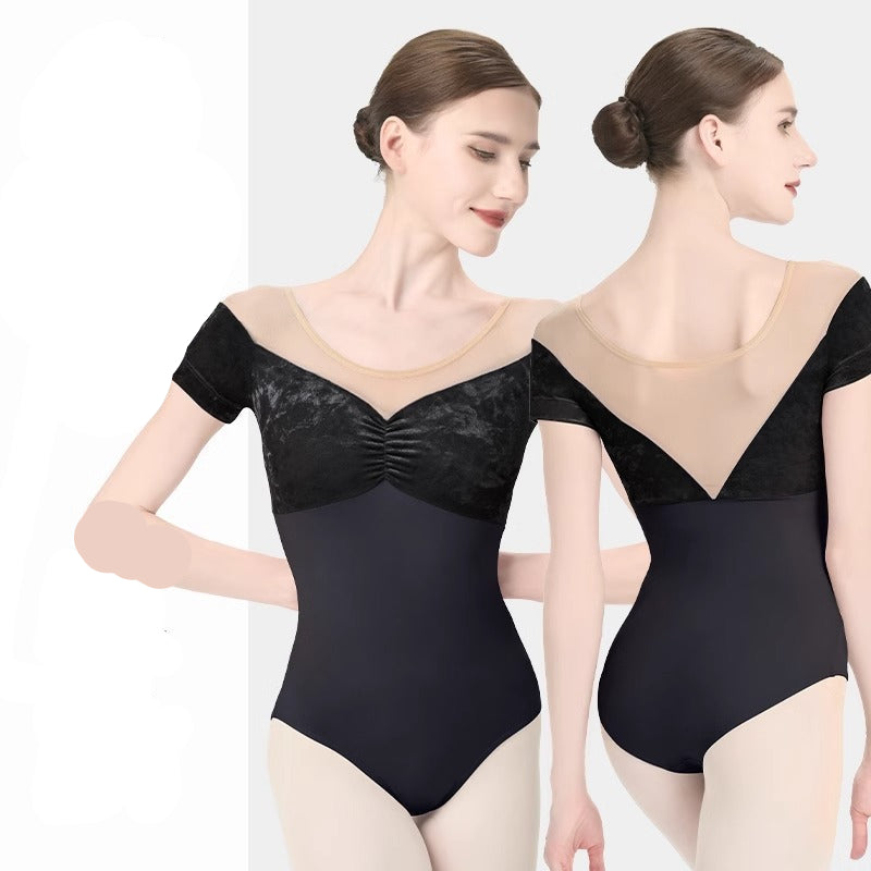 Corisande Velvet Short Sleeve Leotard