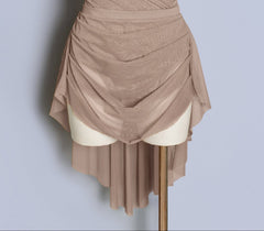Perlina Layered Mesh Pleated Wrap Skirt