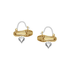 Bravina Ballet Shoe Heart Drop Earrings
