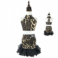 Avena Girls Leopard Halter Dance Set