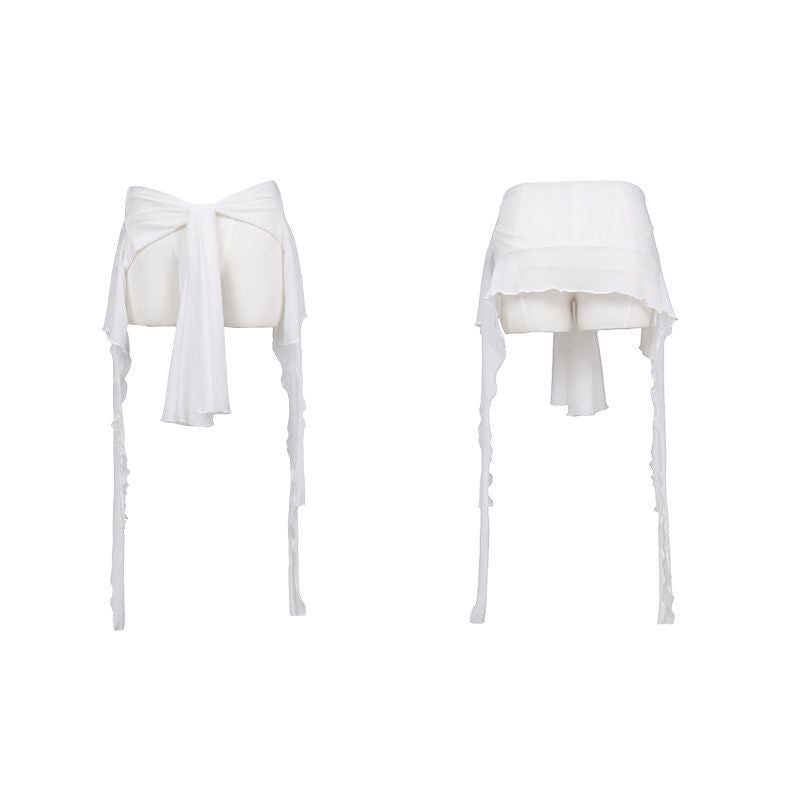 Quivoria Mesh Tie-Front Flowy Waist-Tie