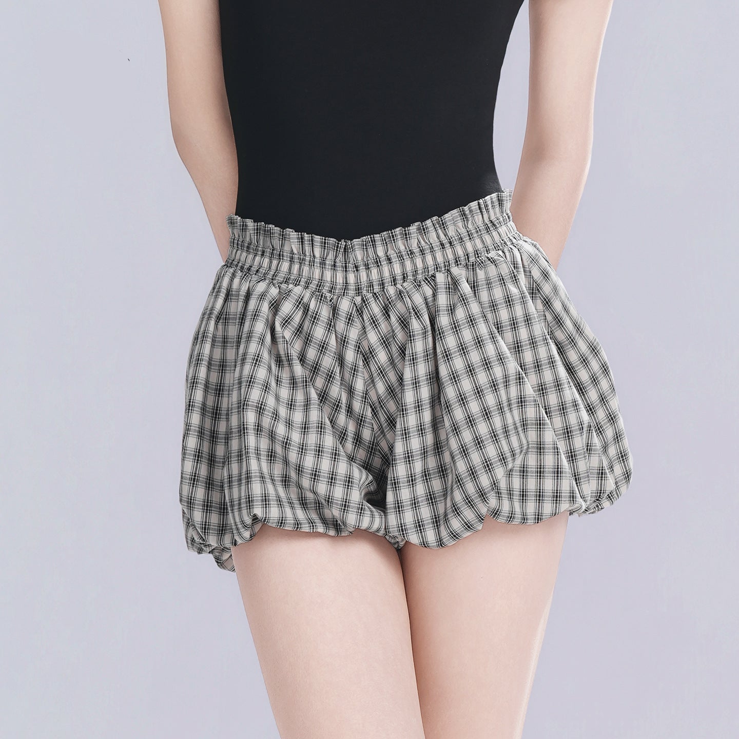 Soravelle Plaid Bubble Shorts