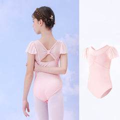 Orelia Mesh Flutter Sleeve Leotard