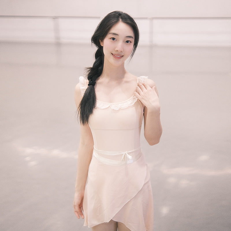 Carina Mesh Wrap Leotard with Skirt