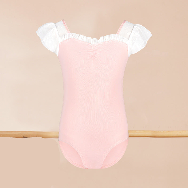 Bloomnella Double-Layer Flutter Sleeve Leotard