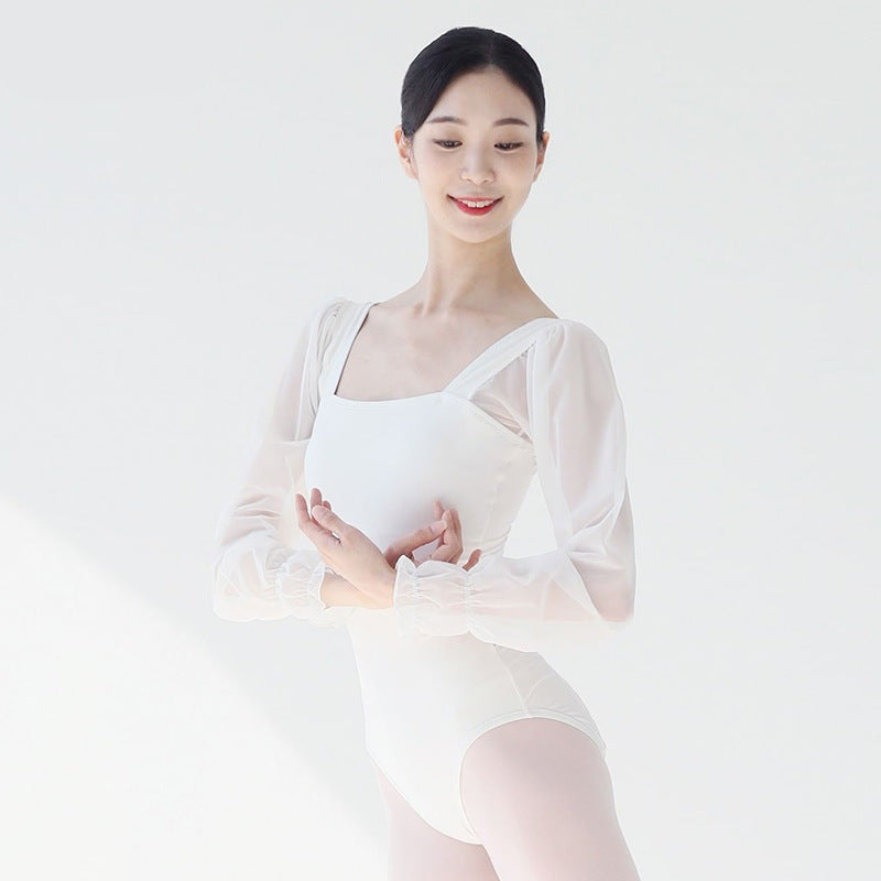 Rhoswen Sheer Sleeve Training Leotard