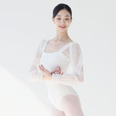 Rhoswen Sheer Sleeve Training Leotard