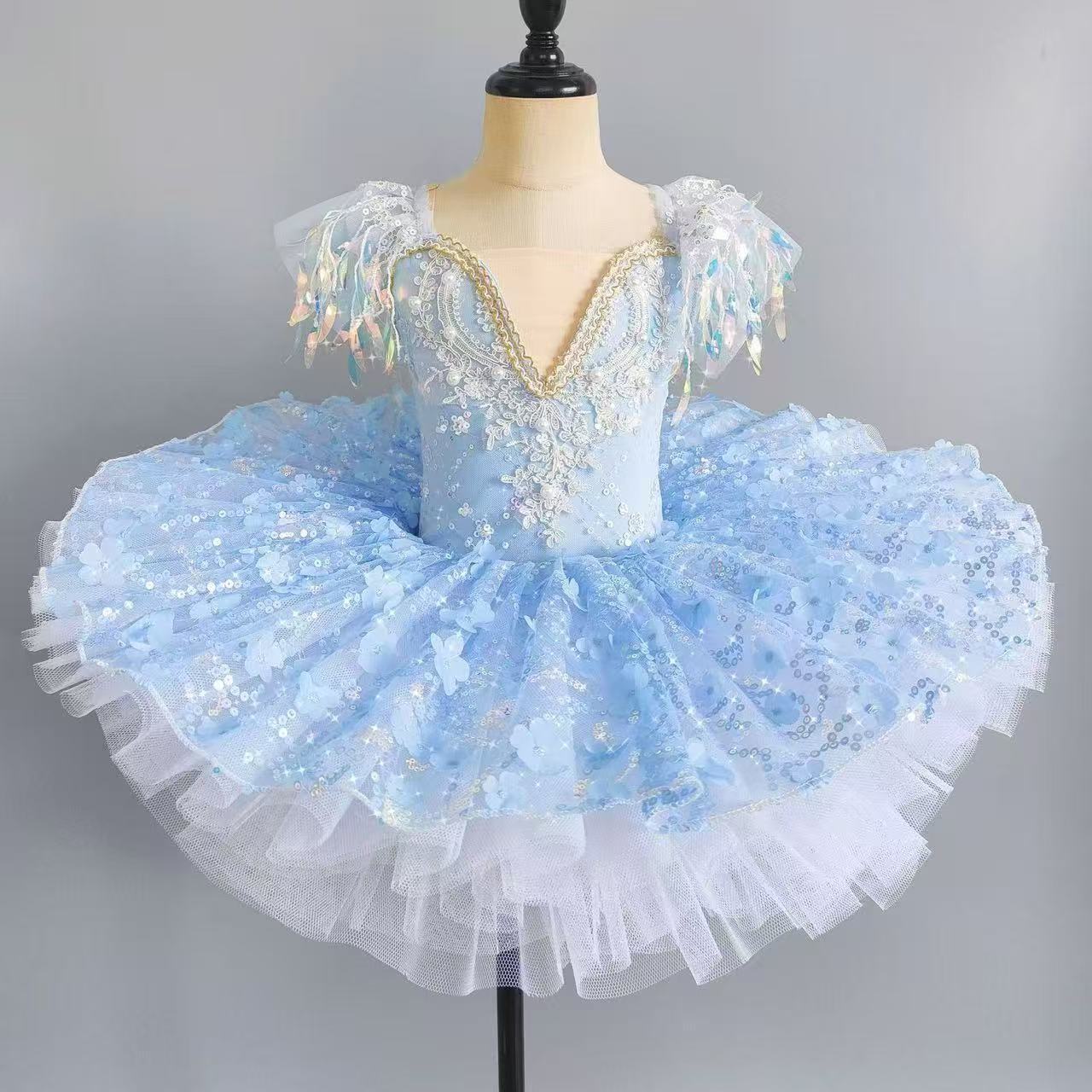 Elvia Feathered Tulle Tutu Dress