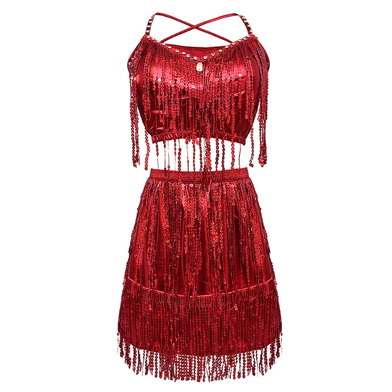 Xoravelle Sequin Fringe Set