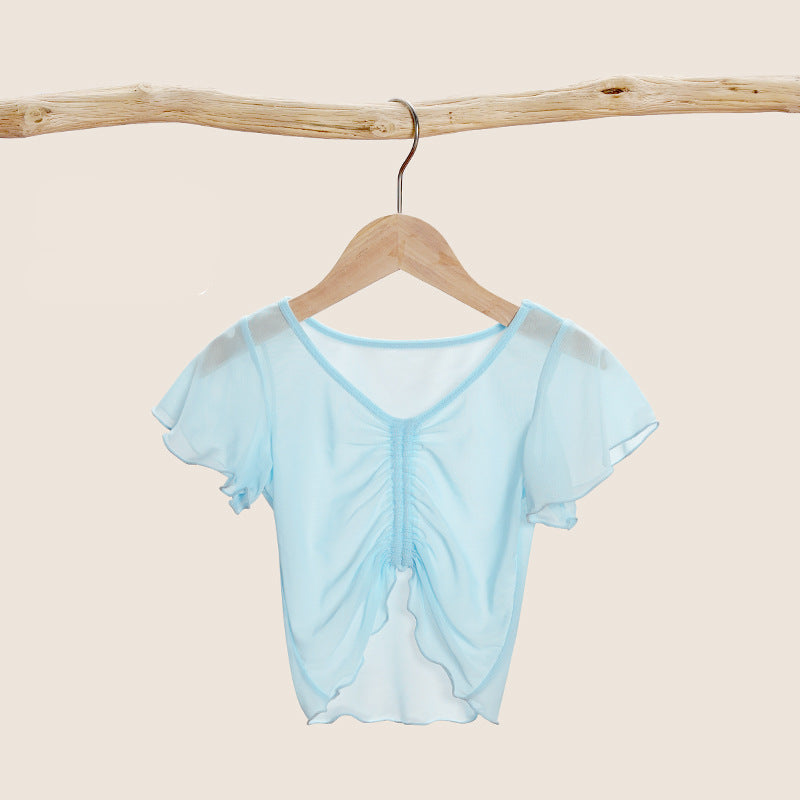 Petalorin Mesh Ruched Practice Blouse