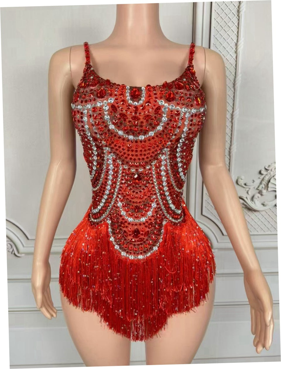 Telavienne Crystal Fringe Bodysuit