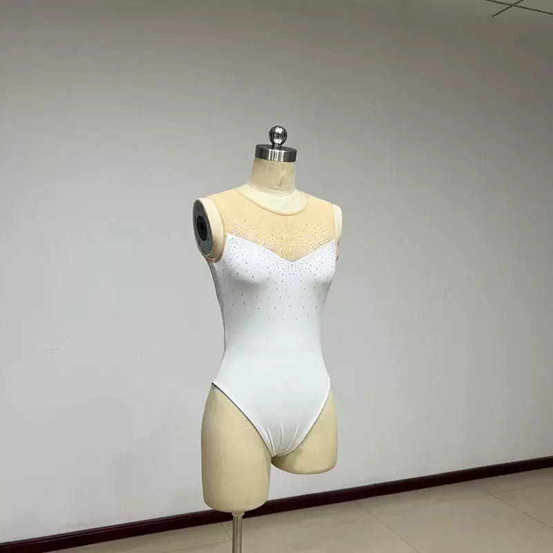 Moryavelle Crystal Mesh High-Rise Leotard