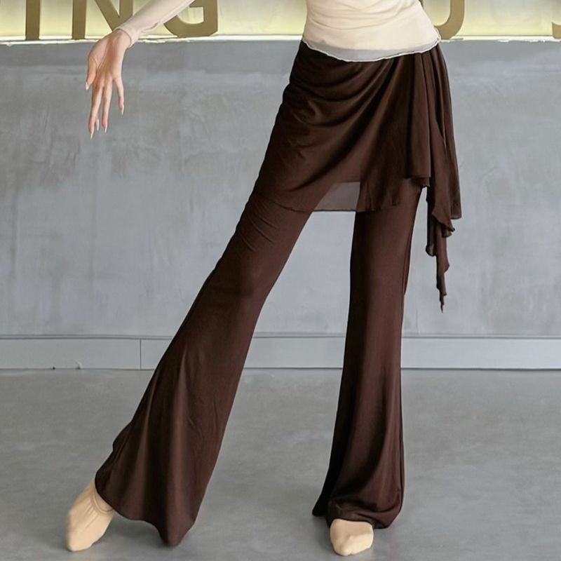 Joresta Micro-Flared Pants with Skirt Overlay