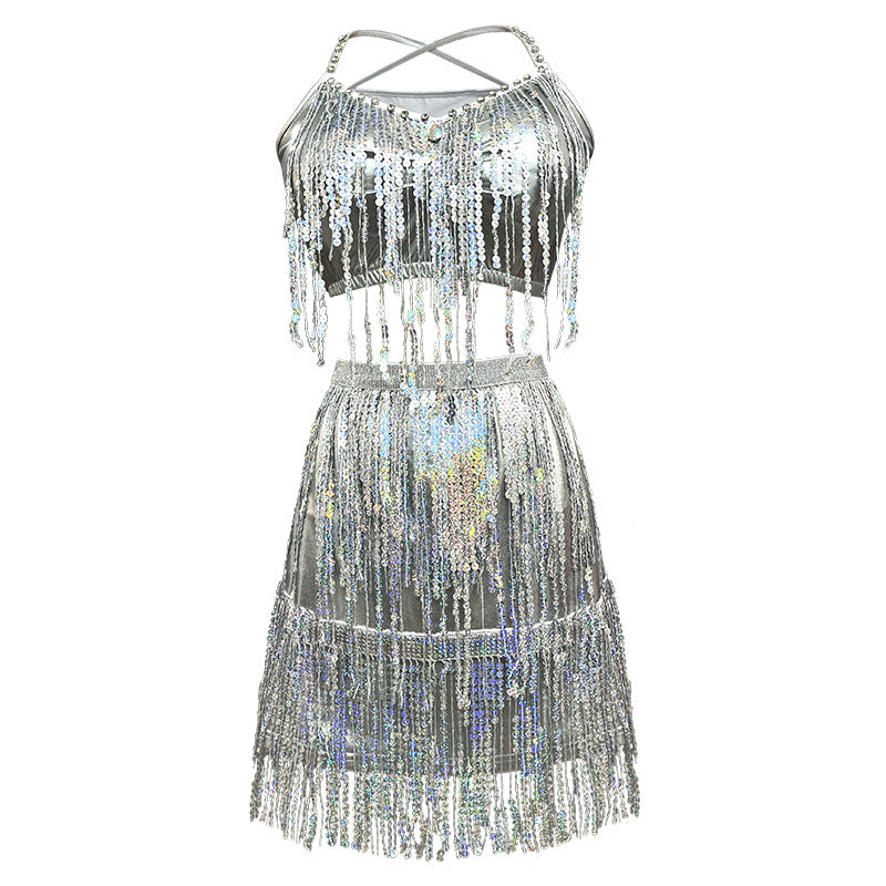 Xoravelle Sequin Fringe Set