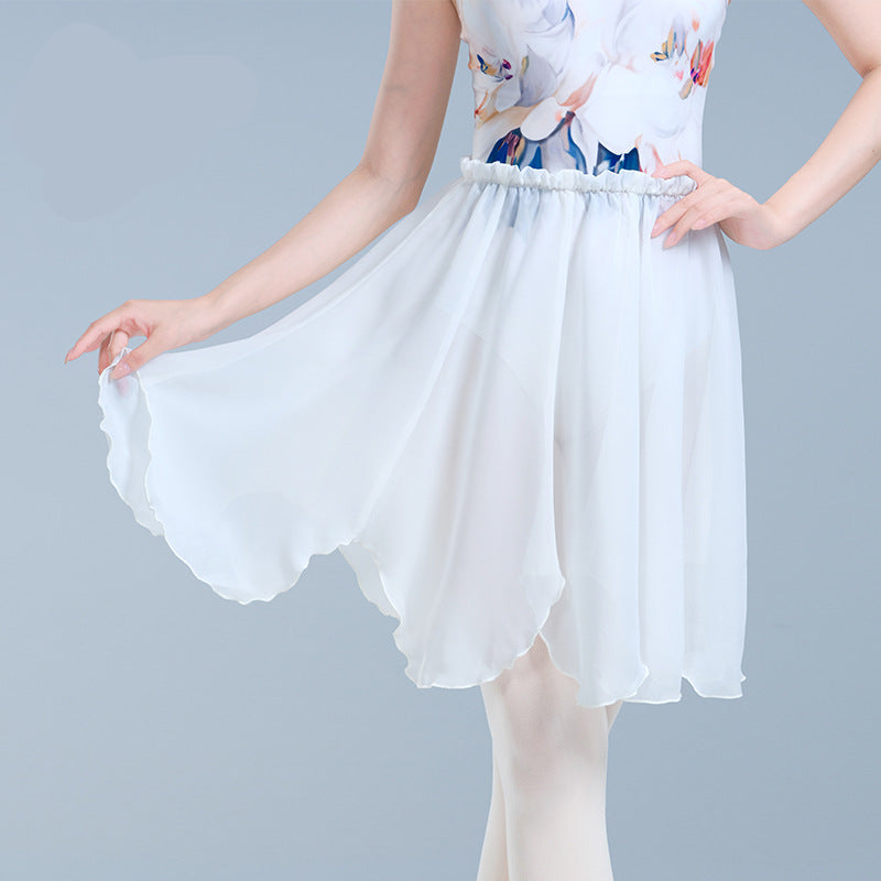 Eulalia Petal Hem Chiffon Dance Skirt