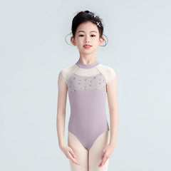 Jasina Embroidered Mesh Panel Leotard