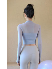 Greer Mesh Panel Long Sleeve Top