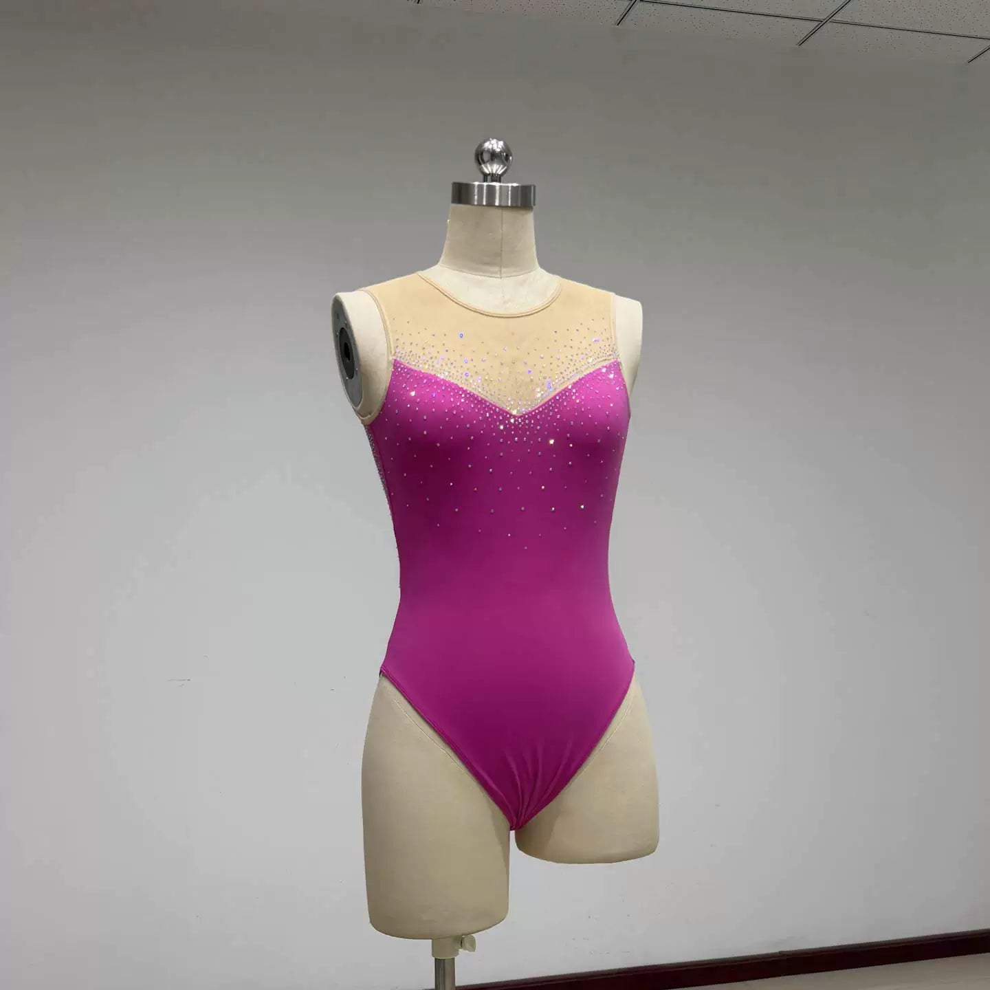 Moryavelle Crystal Mesh High-Rise Leotard