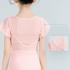 Petalorin Mesh Ruched Practice Blouse