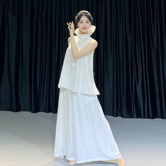 Lune High-Neck Top and Wide-Leg Flow Pants