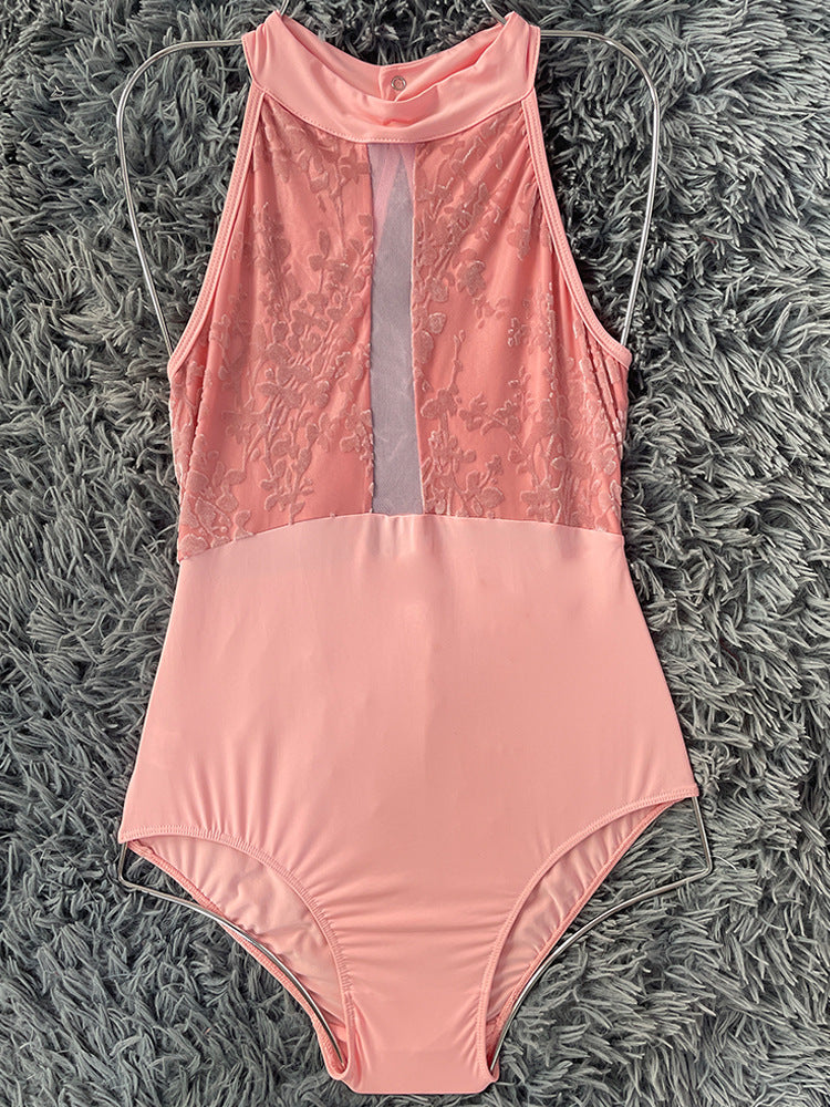 Ivara Halter-Neck Lace Leotard