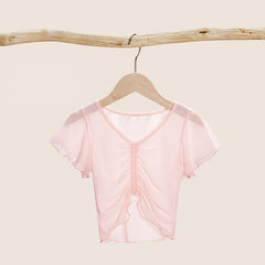 Petalorin Mesh Ruched Practice Blouse