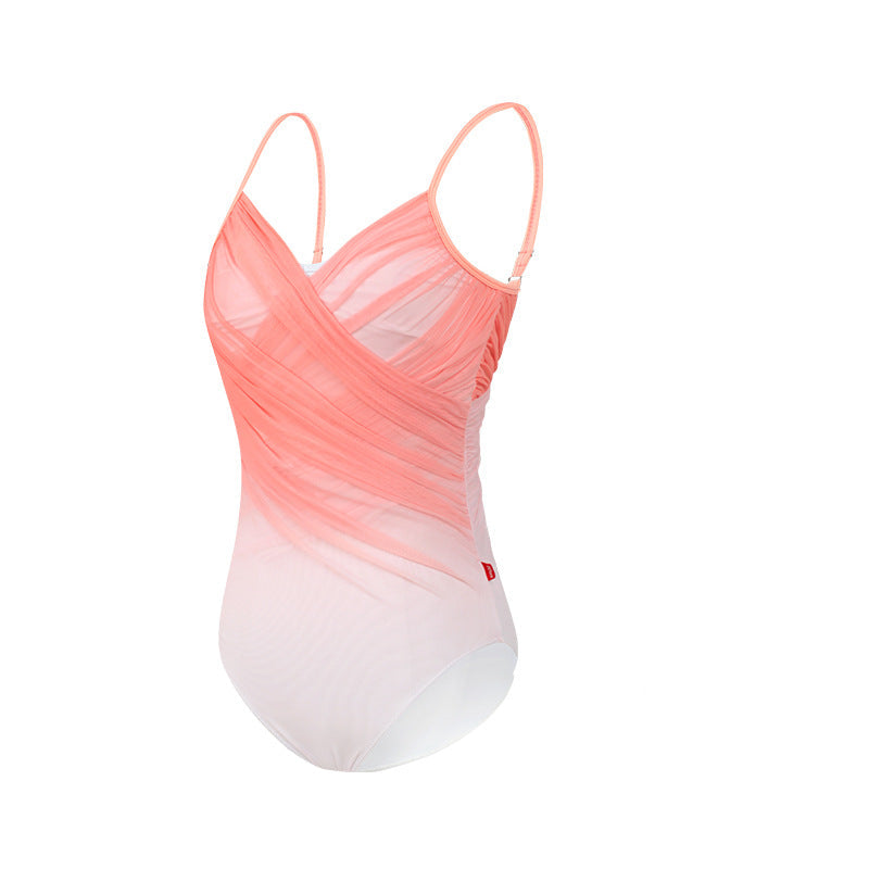 Ravella Cross-Pleated Camisole Leotard
