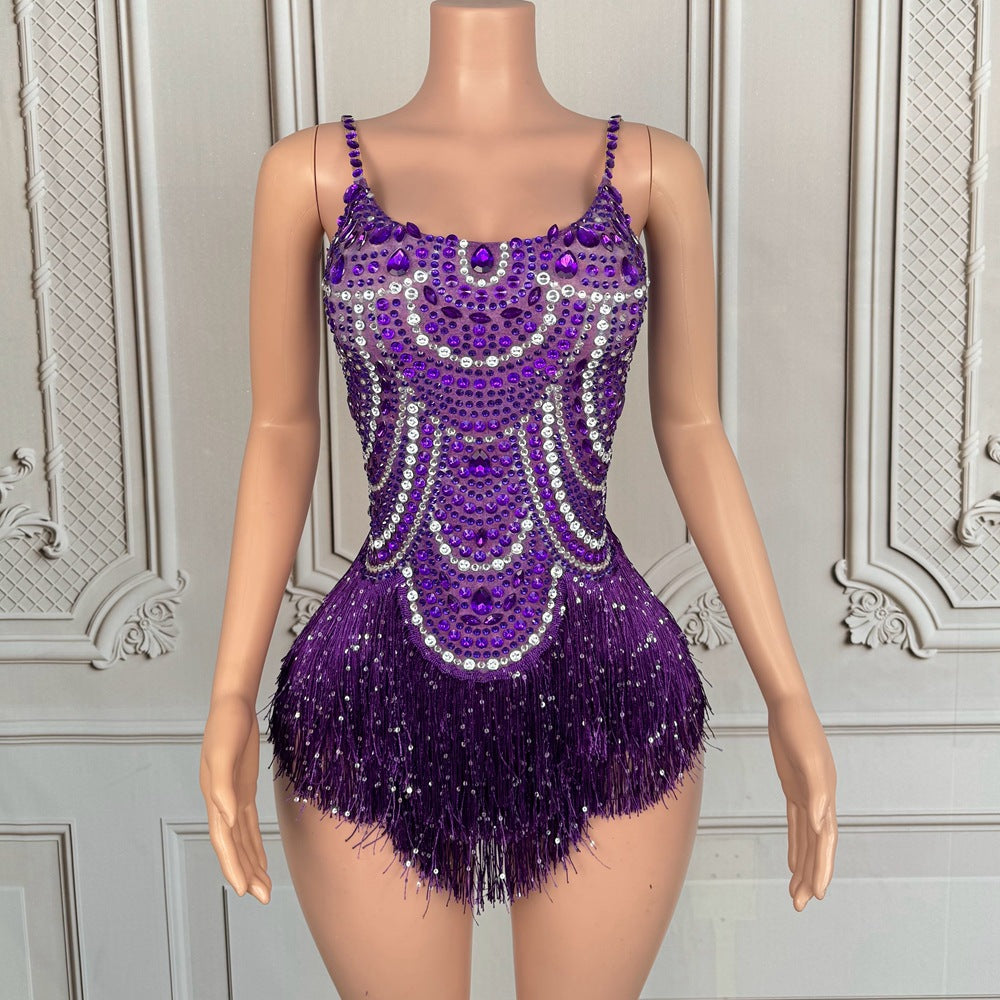 Telavienne Crystal Fringe Bodysuit