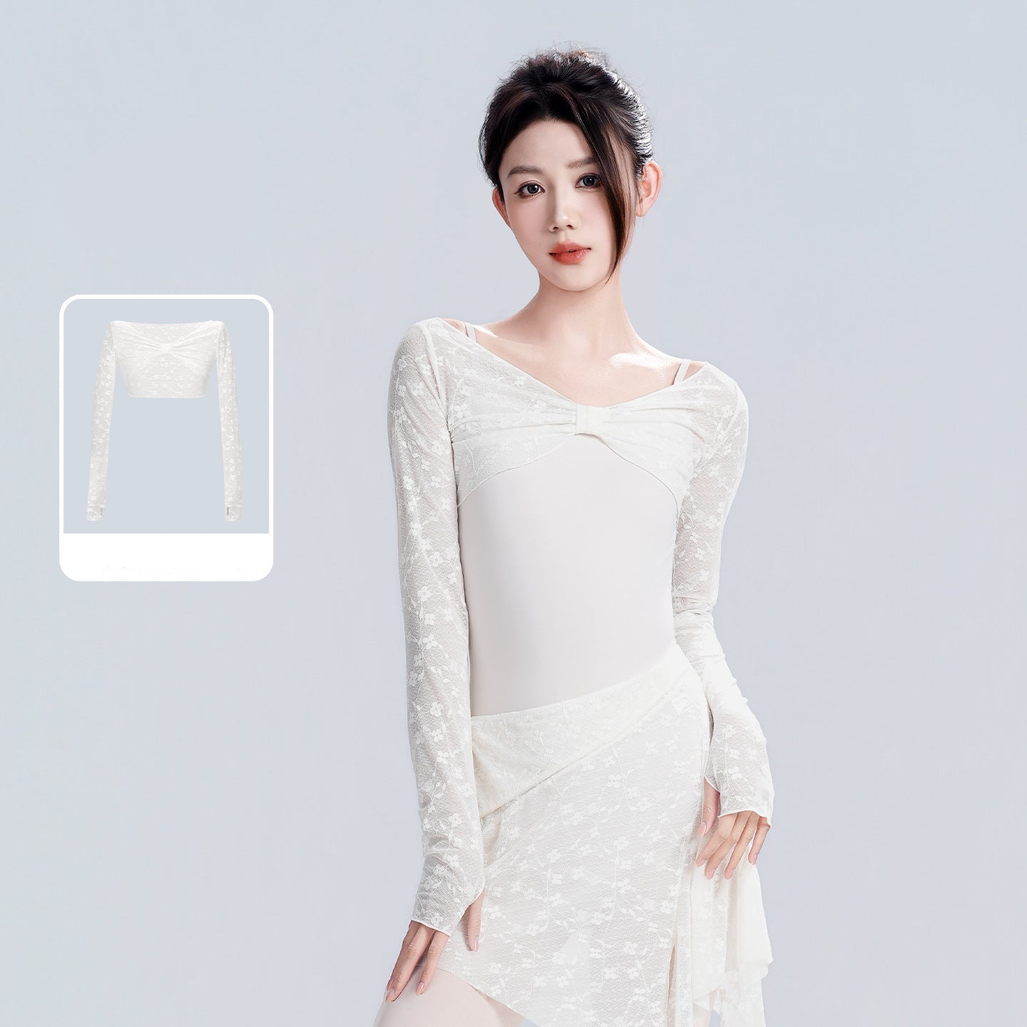 Neriah Lace Twist Long Sleeve Top