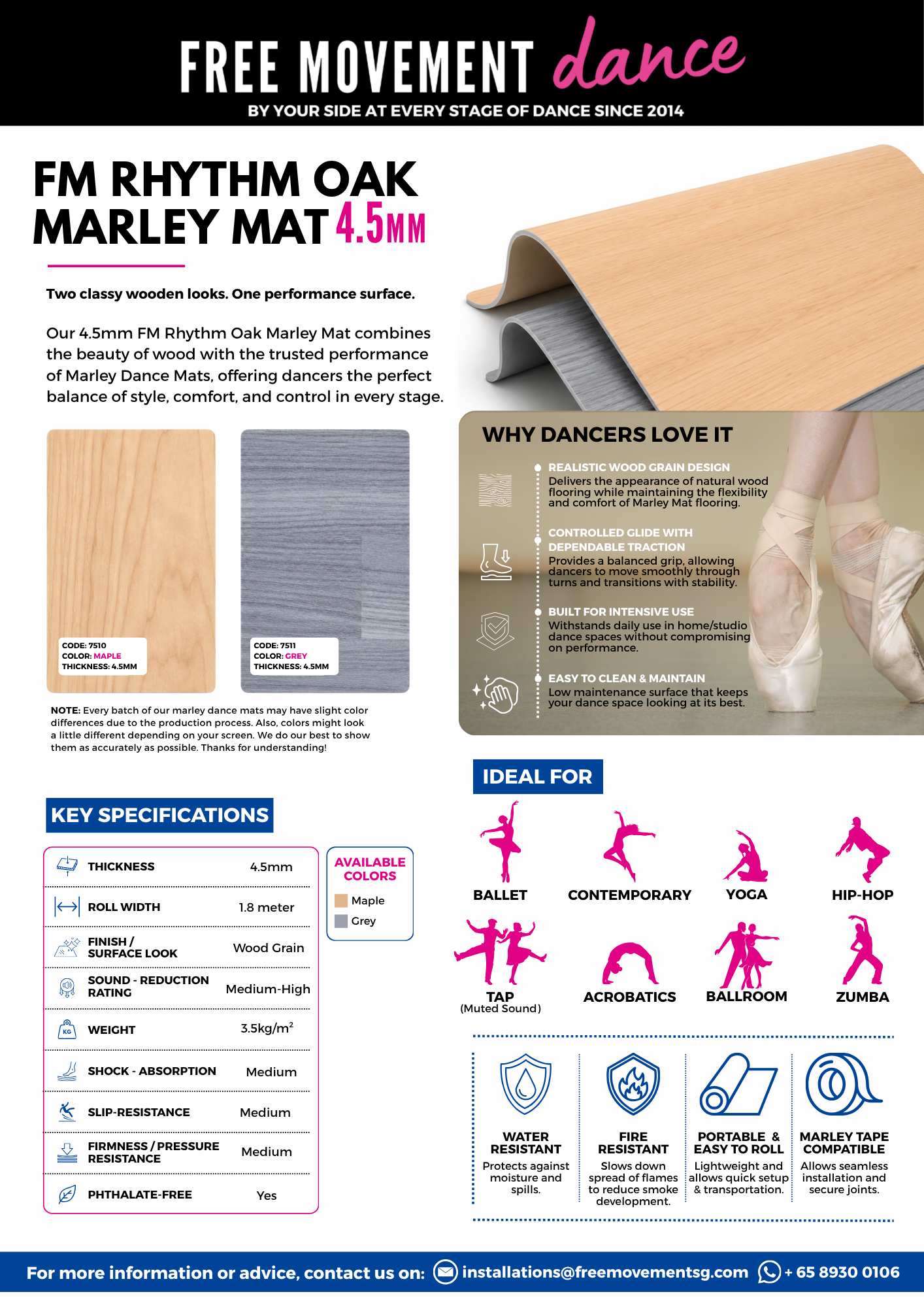 FM Rhythm Oak Marley Mat 4.5mm