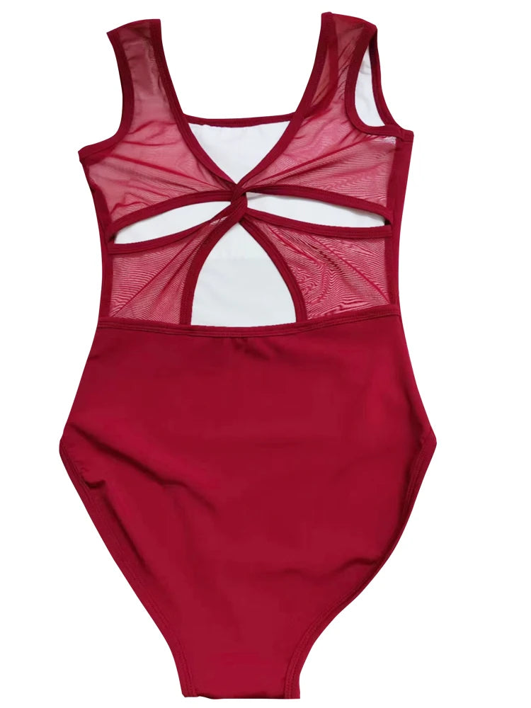 Mesh Splice Wrap Ballet Leotard