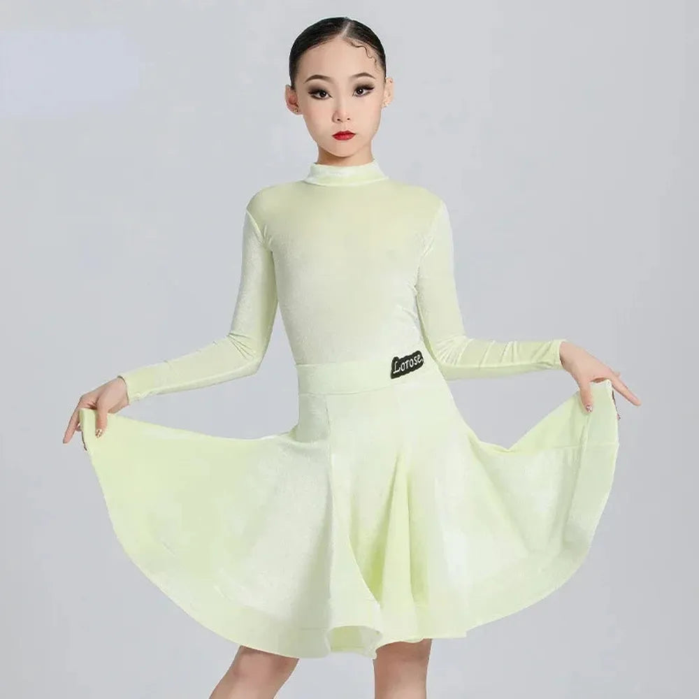 Girls' Velvet Latin Dance Dress