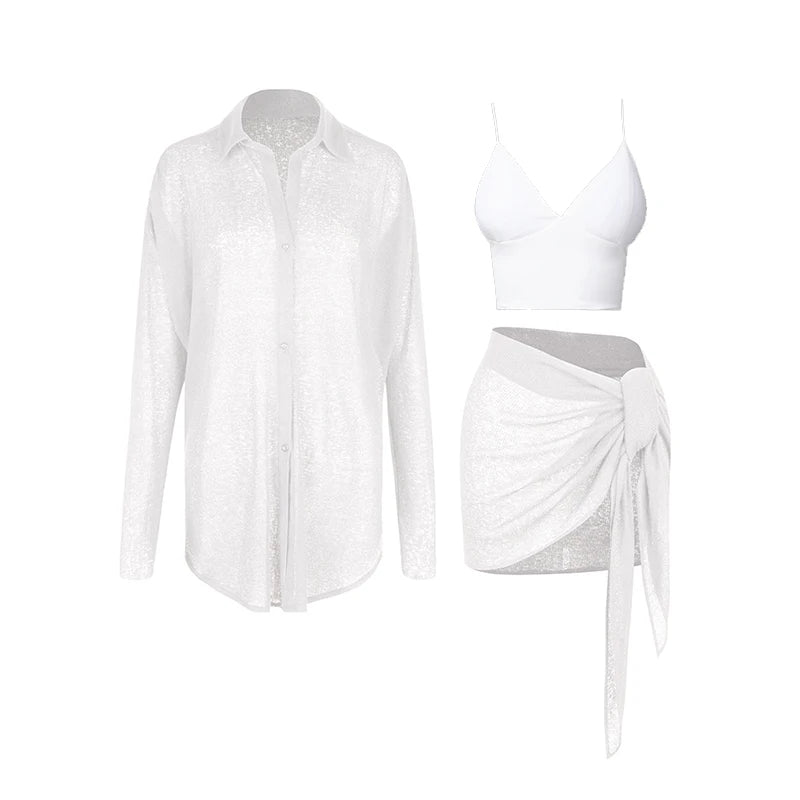 Loose Dance Shirt, Camisole and Skirt Set