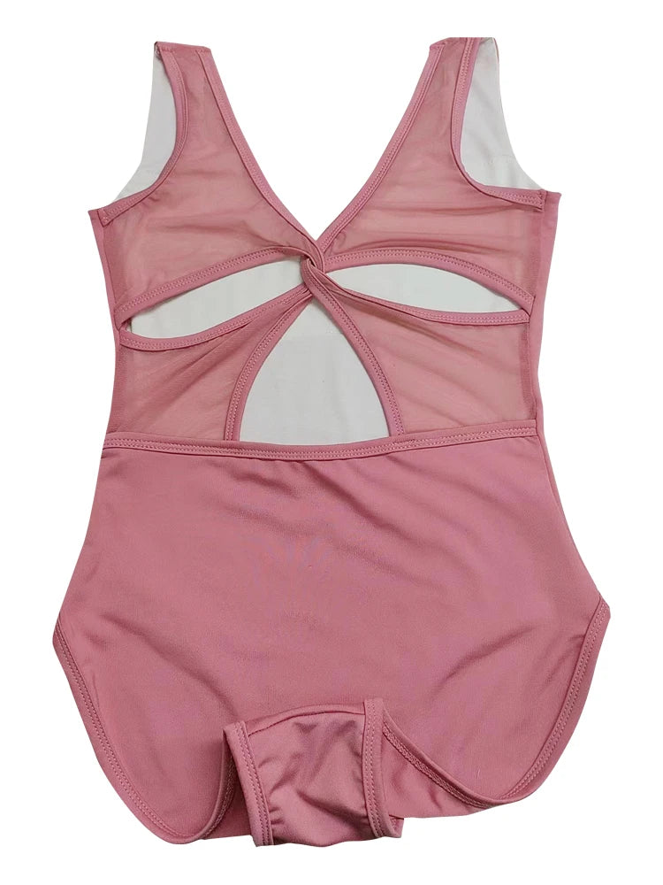 Mesh Splice Wrap Ballet Leotard